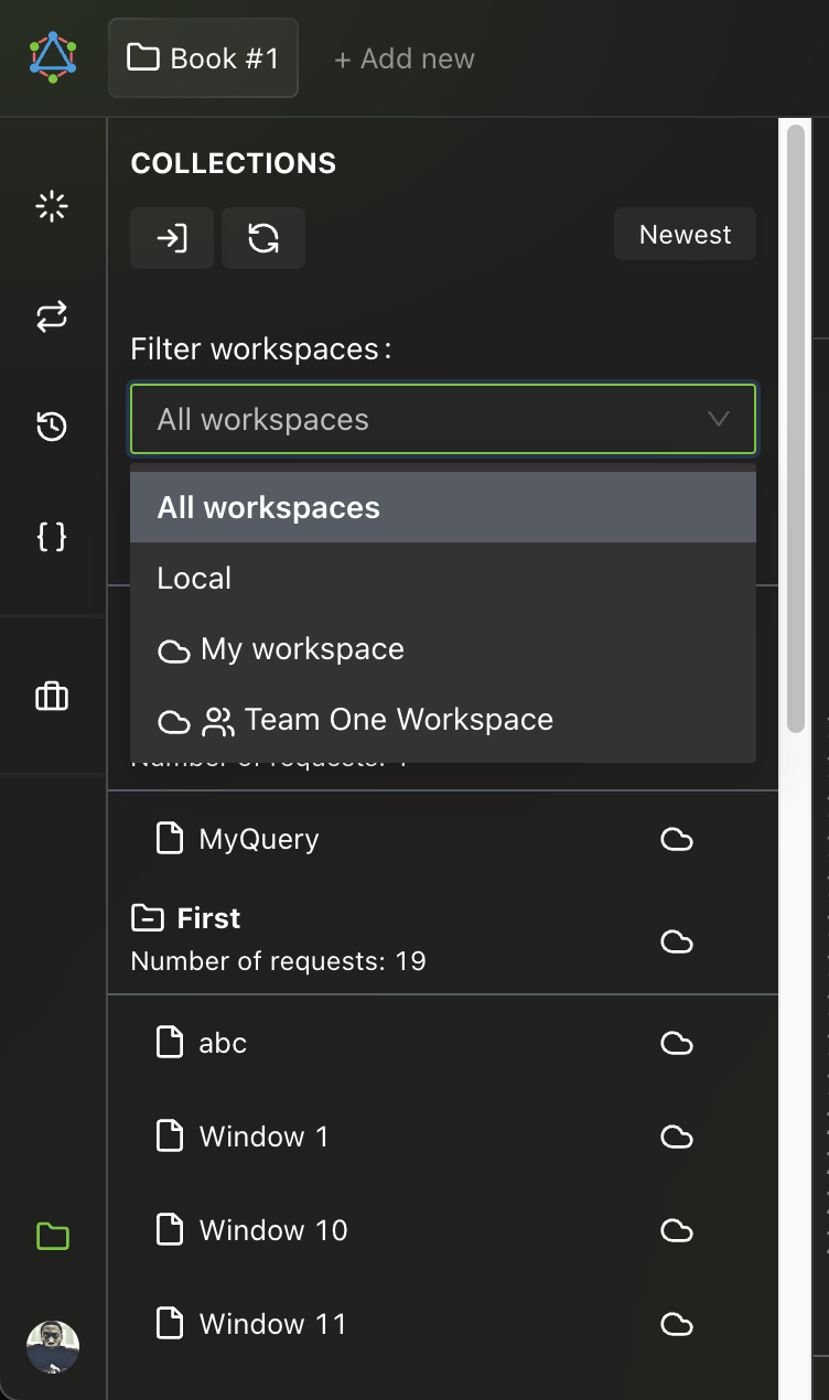 Available workspaces