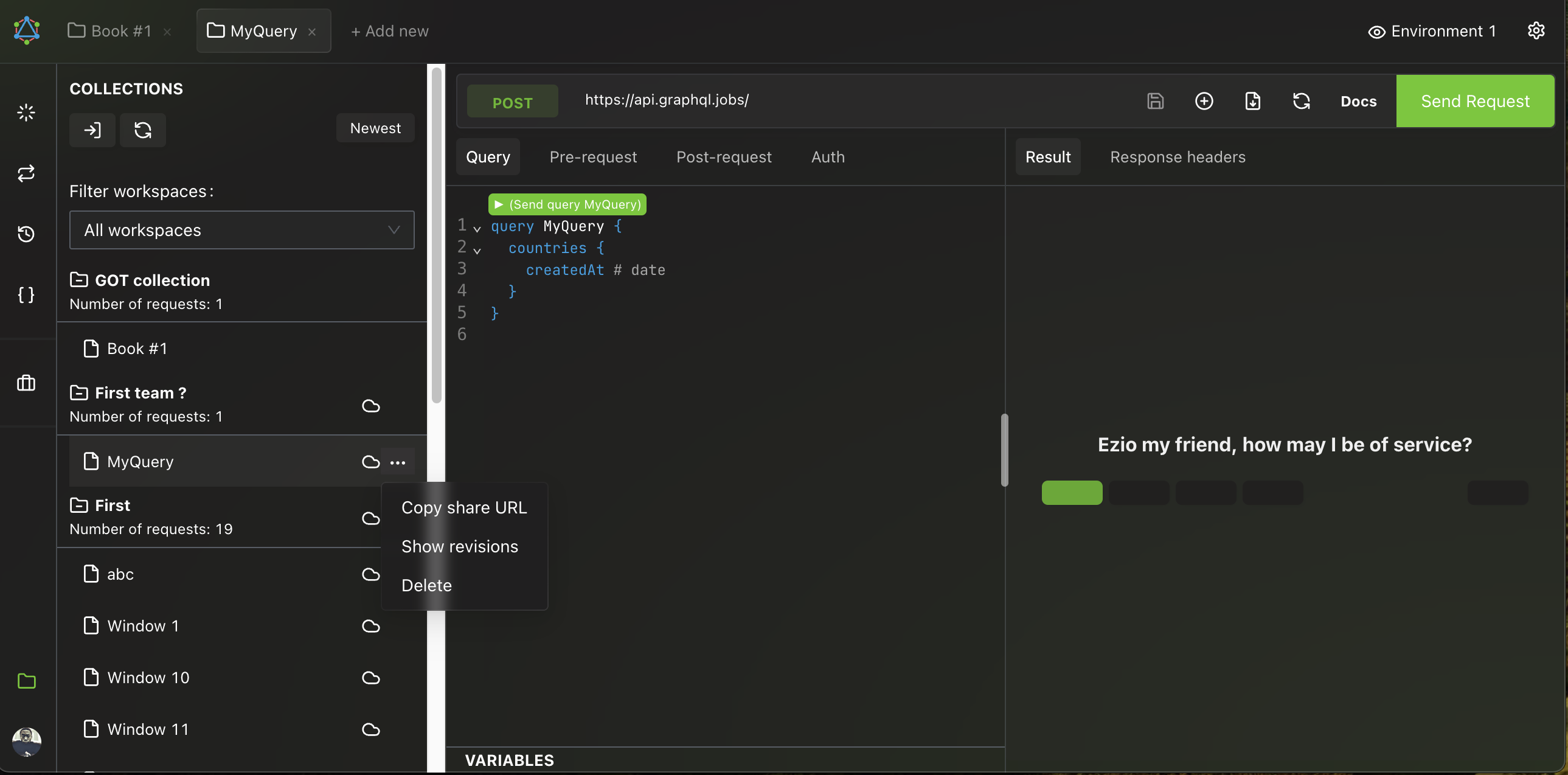 Synced query options