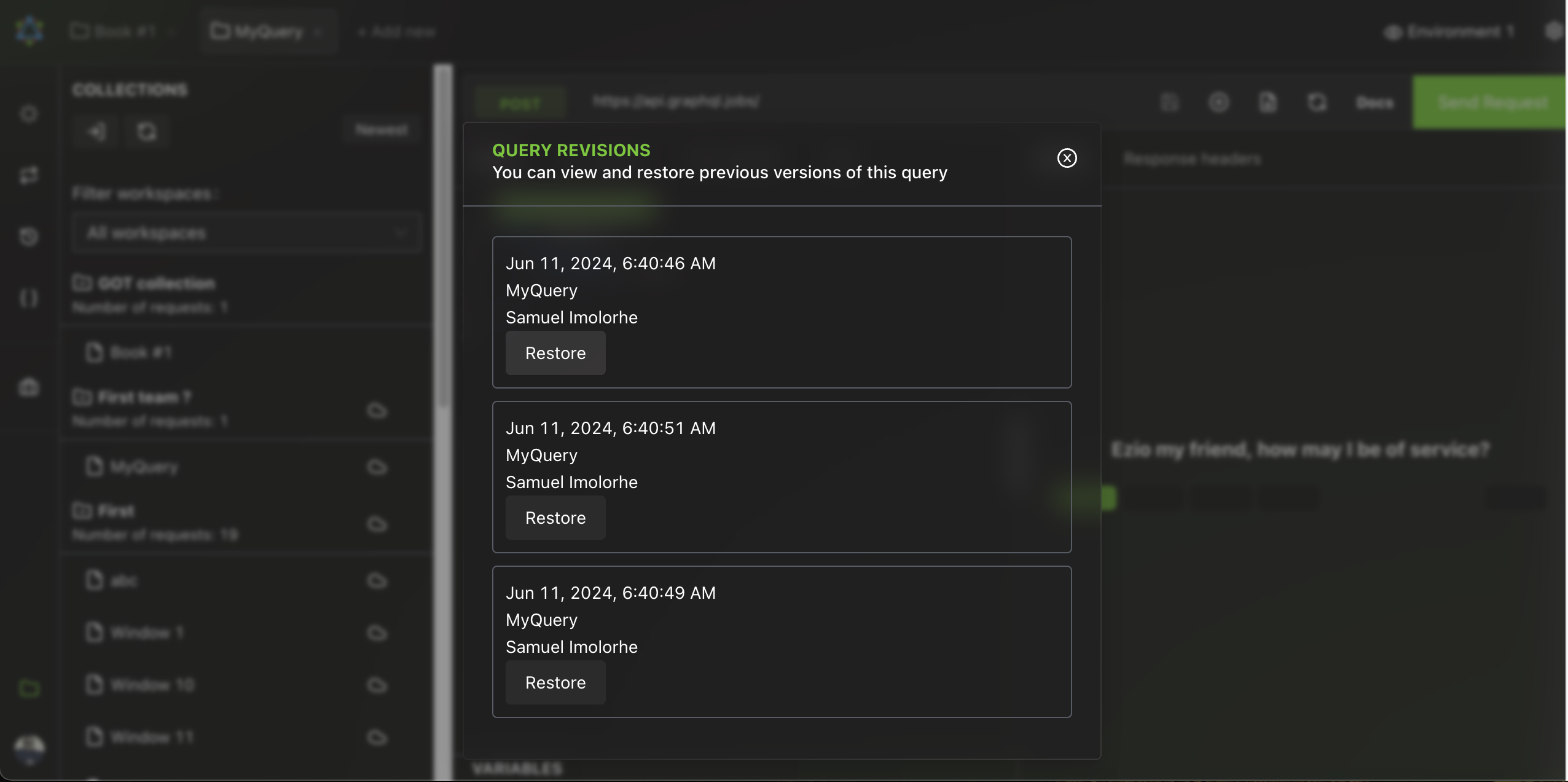 Query version history