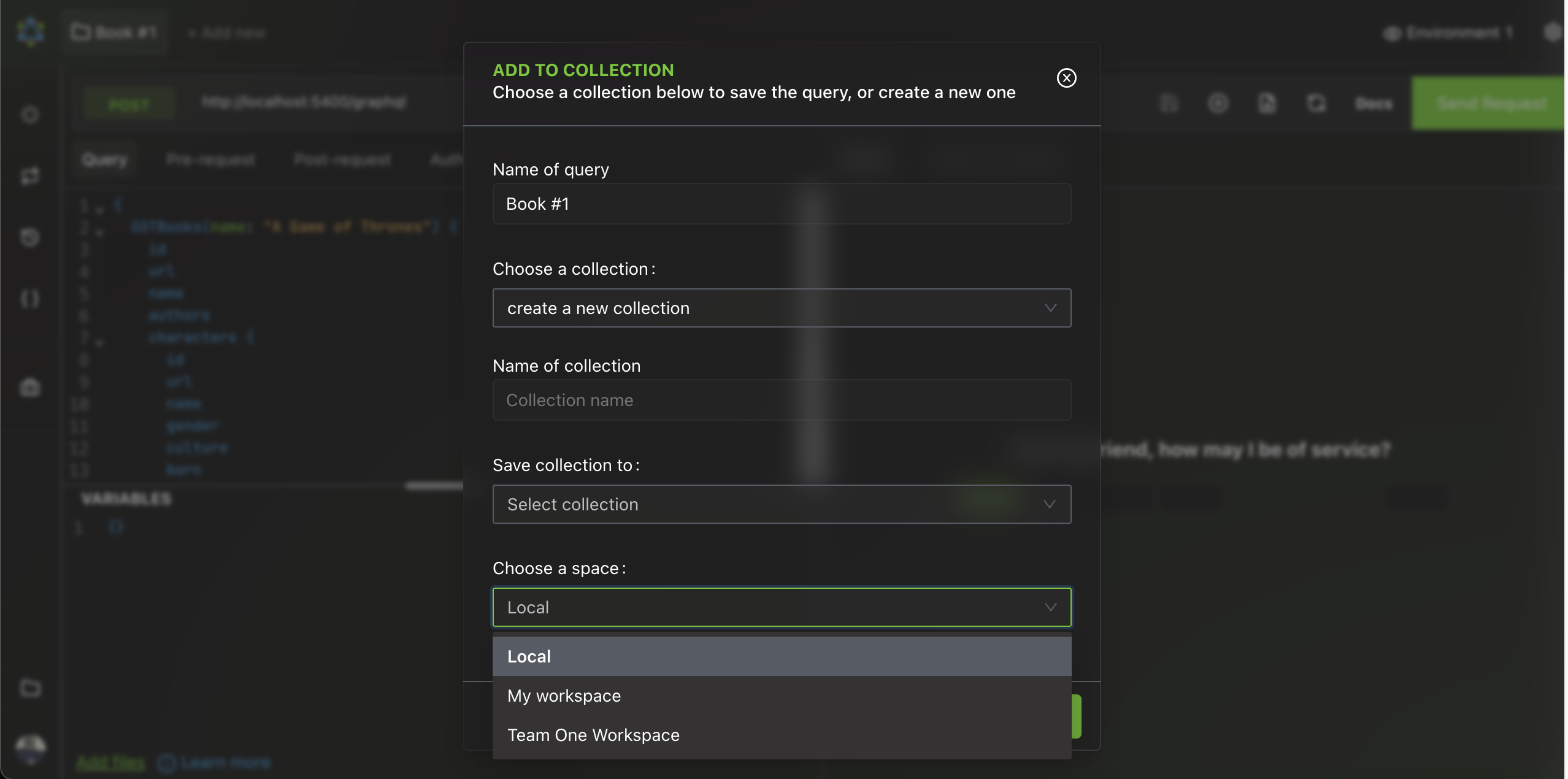 Saving query to collecion in cloud workspace